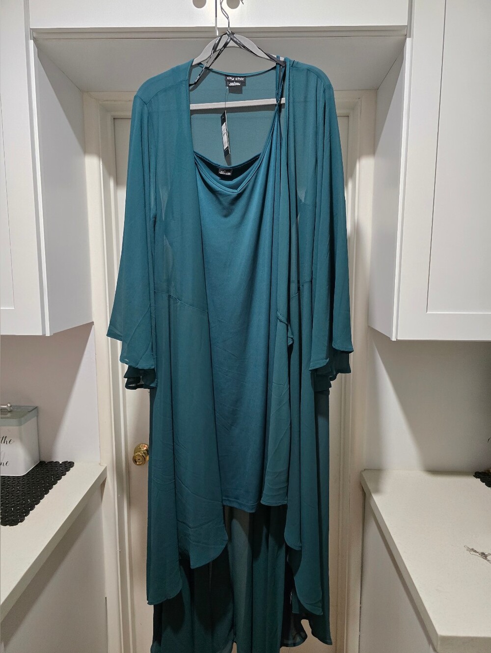 City Chic Fleetwood Maxi High-Low Wrap Dress Alpine Green Size L/US20 - Picture 8 of 14